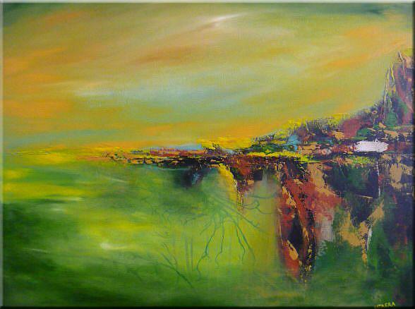 588x438 Original Abstract Landscape Painting,acrylic On Canvas - Abstract Landscape Painting