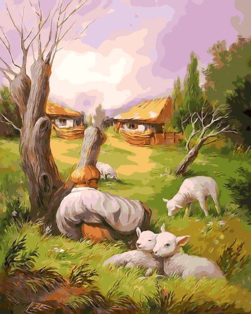 512x640 Abstract Landscape Painting Figure Picture By Number Digital - Abstract Landscape Painting