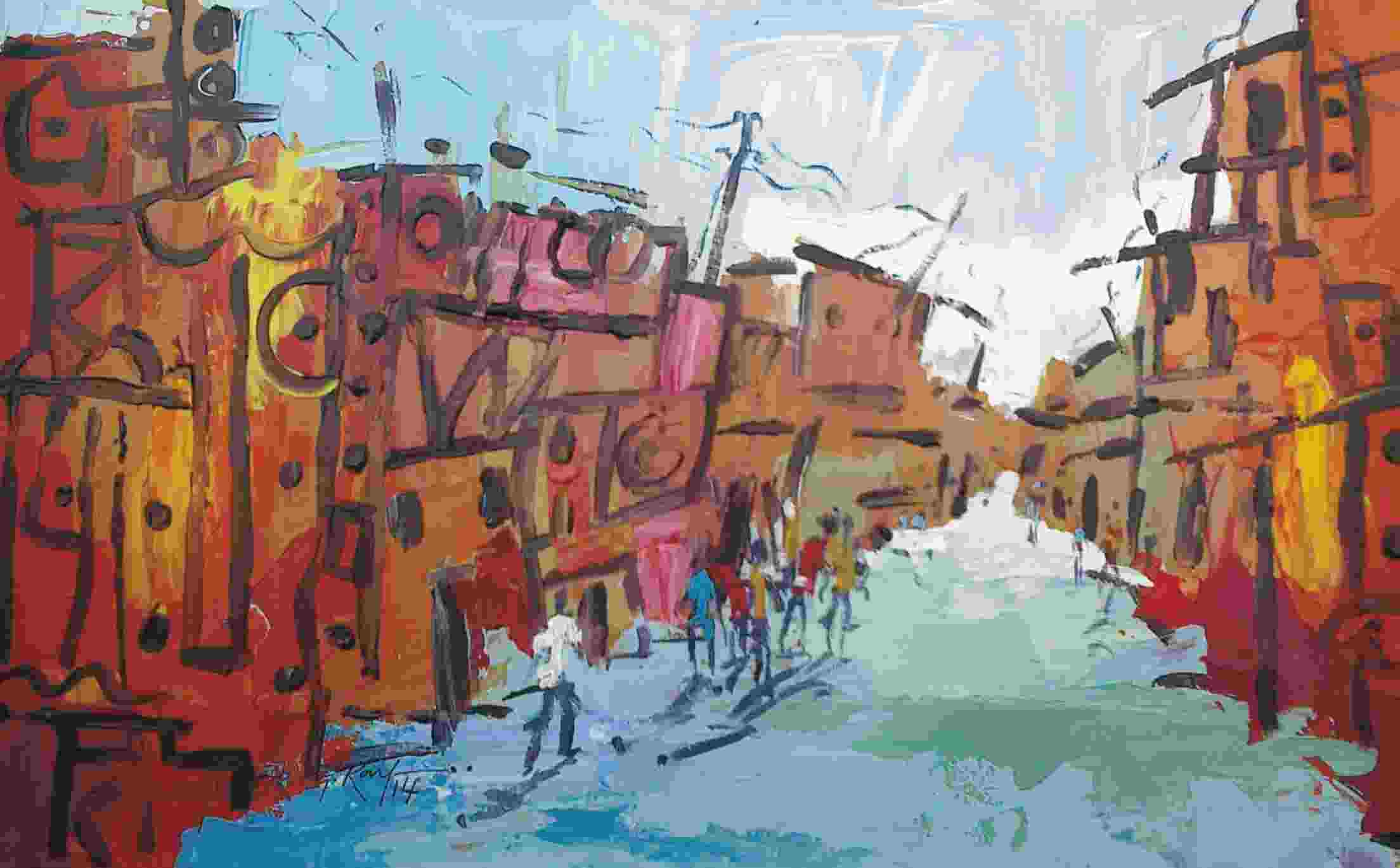 2208x1369 Abstract Landscape Paintings Acrylic A New Abstract Miniature - Abstract Landscape Painting Acrylic