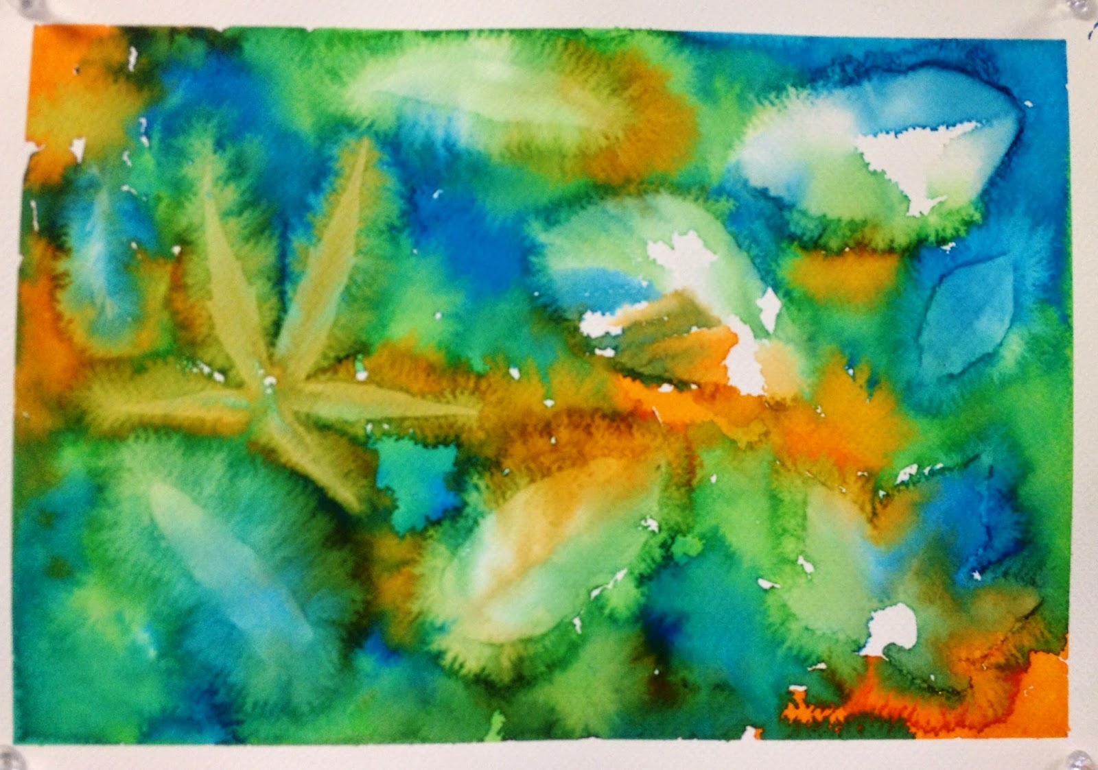 1600x1123 Friends School Art 5th Grade - Abstract Leaves Painting