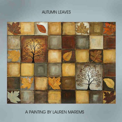 500x499 Abstract Painting Textured Rustic Autumn Leaves Made To Order - Abstract Leaves Painting