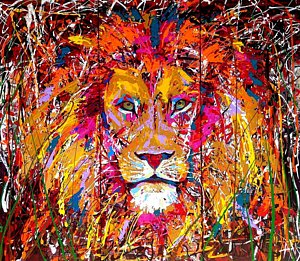 300x261 Abstract Lion Paintings Fine Art America - Abstract Lion Painting