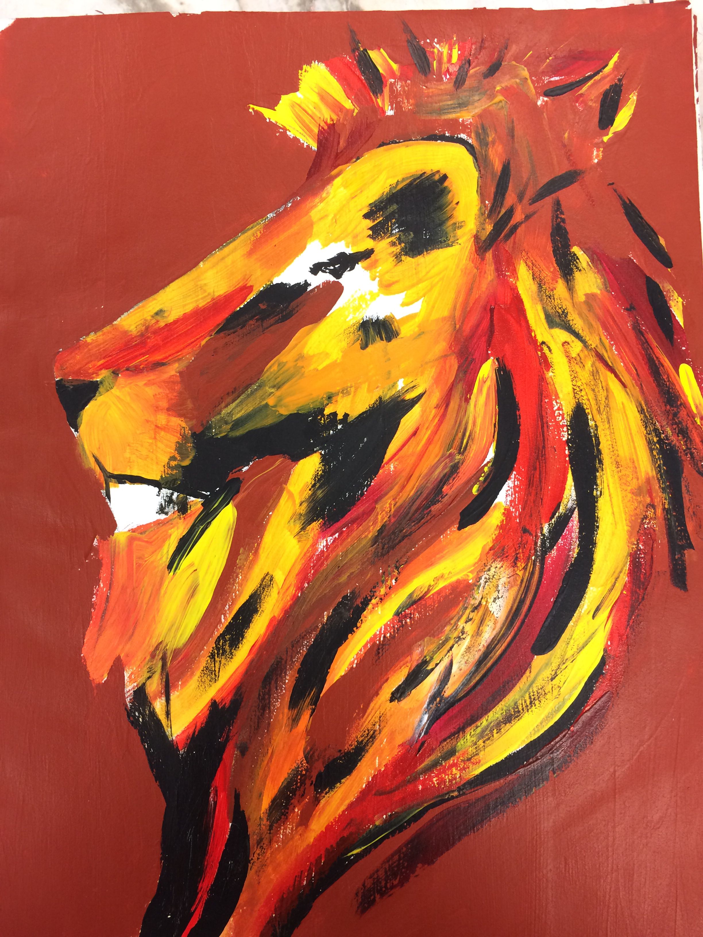 2448x3264 Lion Painting Acrylic Abstract My Art Lion - Abstract Lion Painting