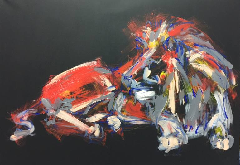 770x529 Saatchi Art The Lion Abstract Painting By Nicole Leidenfrost - Abstract Lion Painting