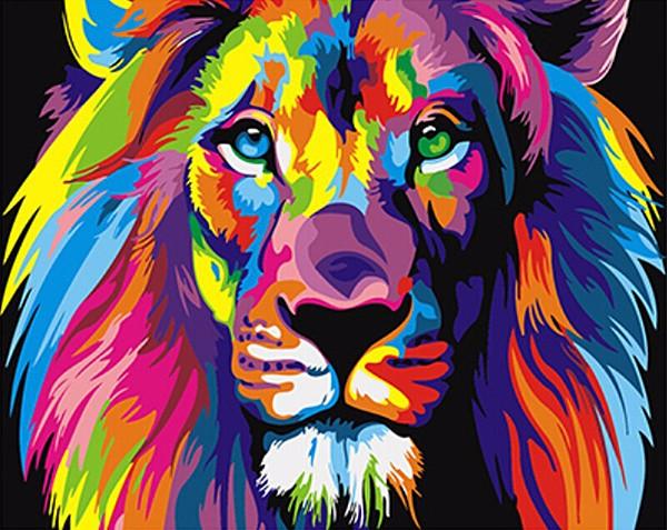 600x477 Abstract Lion Diy Acrylic Painting By Numbers Shawn Amp Candice Home - Abstract Lion Painting
