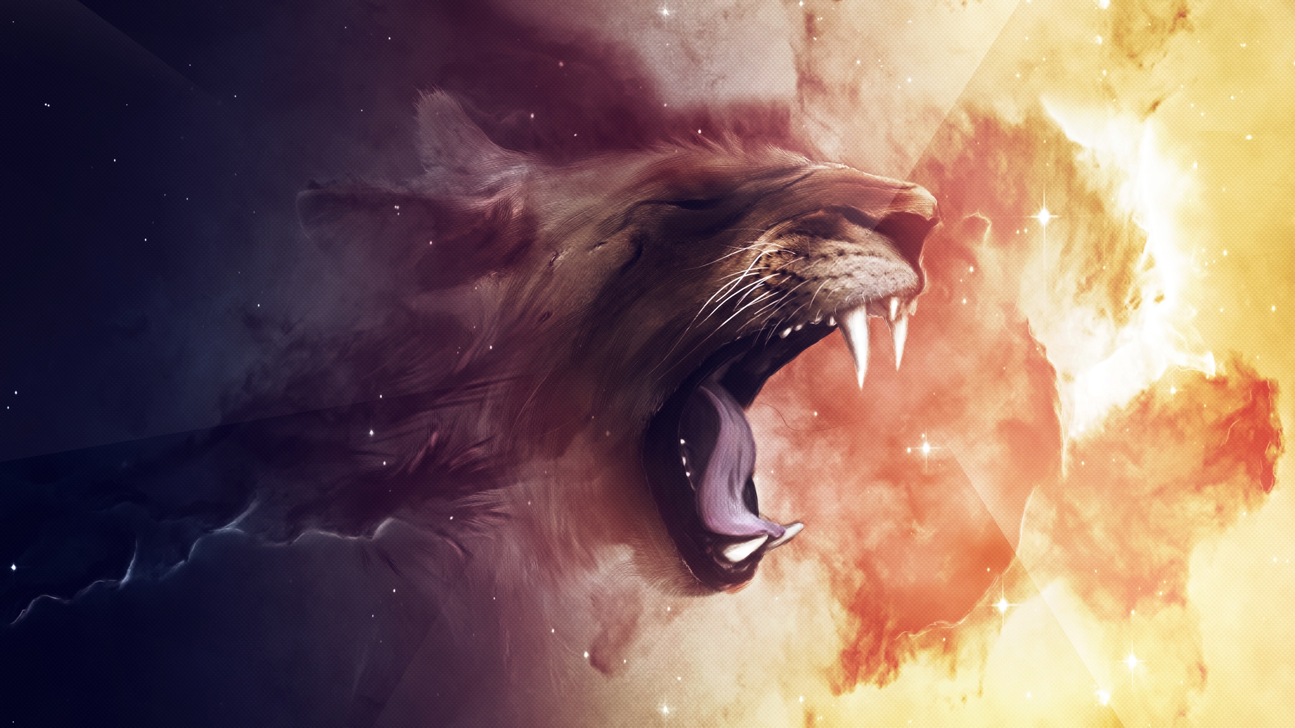 2560x1440 1099 Lion Hd Wallpapers Background Images - Abstract Lion Roar Painting