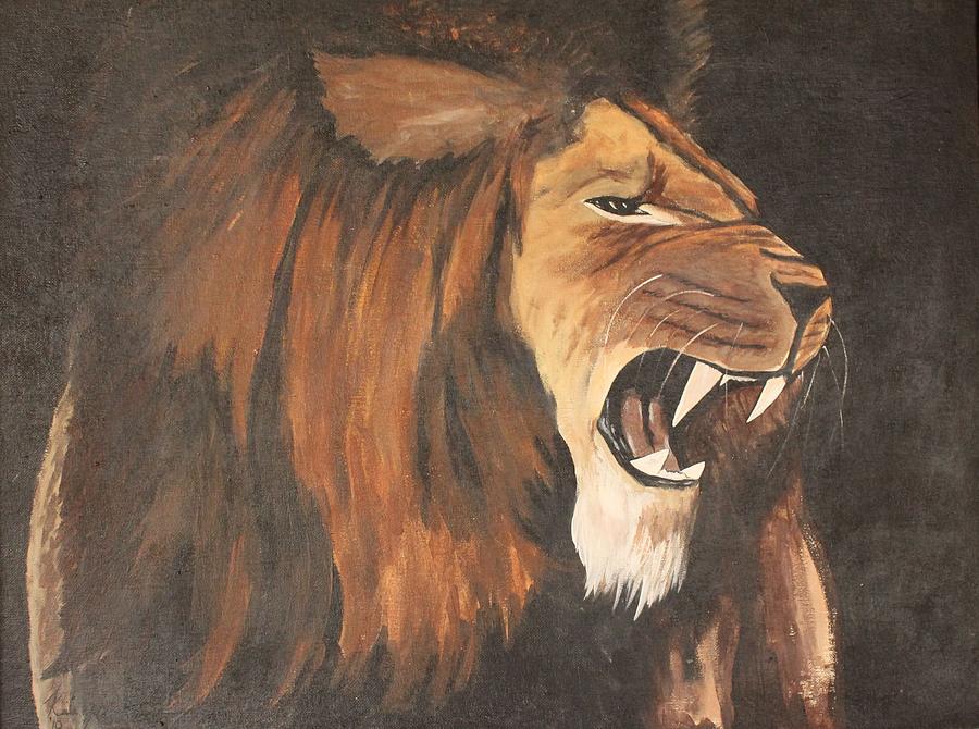 900x670 Lion's Roar Painting By Kaila Jaeger - Abstract Lion Roar Painting