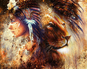 300x238 Lion Roaring Paintings Fine Art America - Abstract Lion Roar Painting