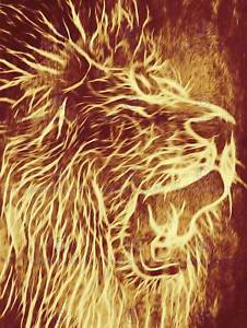 226x300 Abstract Painting Animal Lion Roar Fur Mane Poster Art Print Home - Abstract Lion Roar Painting