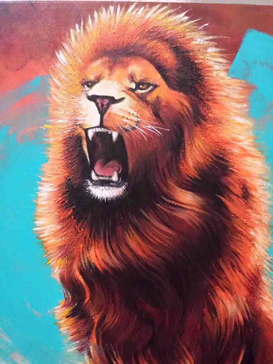 948x1264 Abstract Lion Roar Painting The Paint Form Blotchy Paint Would Be - Abstract Lion Roar Painting