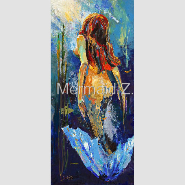 640x640 Professional Artist Hand Painted Oil Painting Abstract Painting - Abstract Mermaid Painting