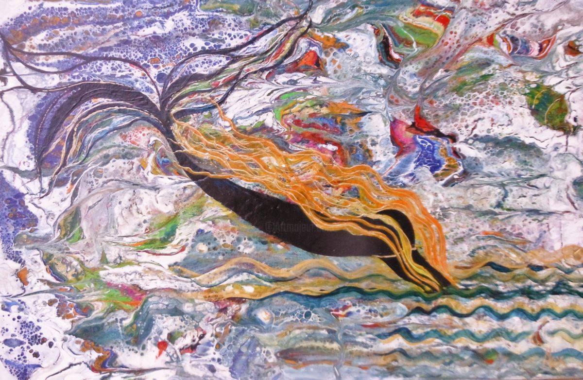 1200x782 Mermaid (Alexandra Simanndani) - Abstract Mermaid Painting