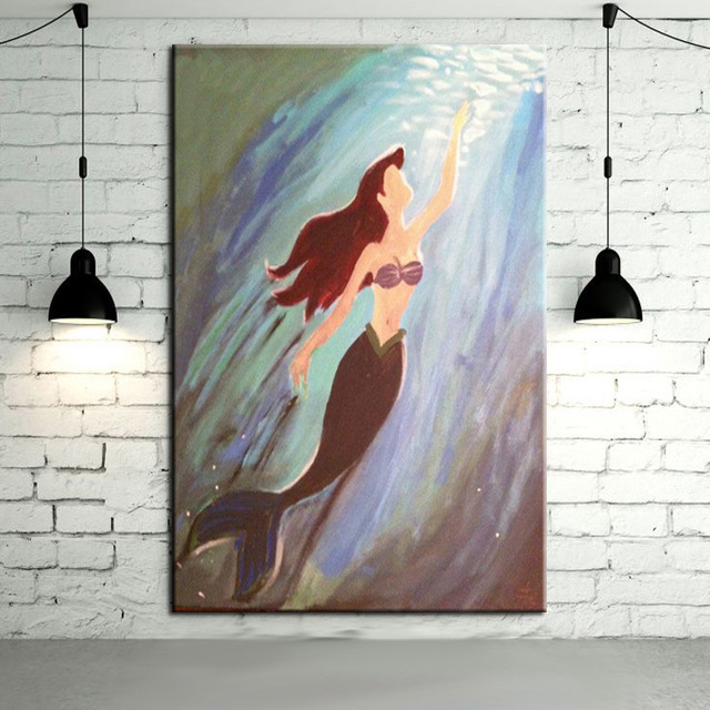 640x640 Free Shipping New Design Beautiful Mermaid Oil Painting For Wall - Abstract Mermaid Painting