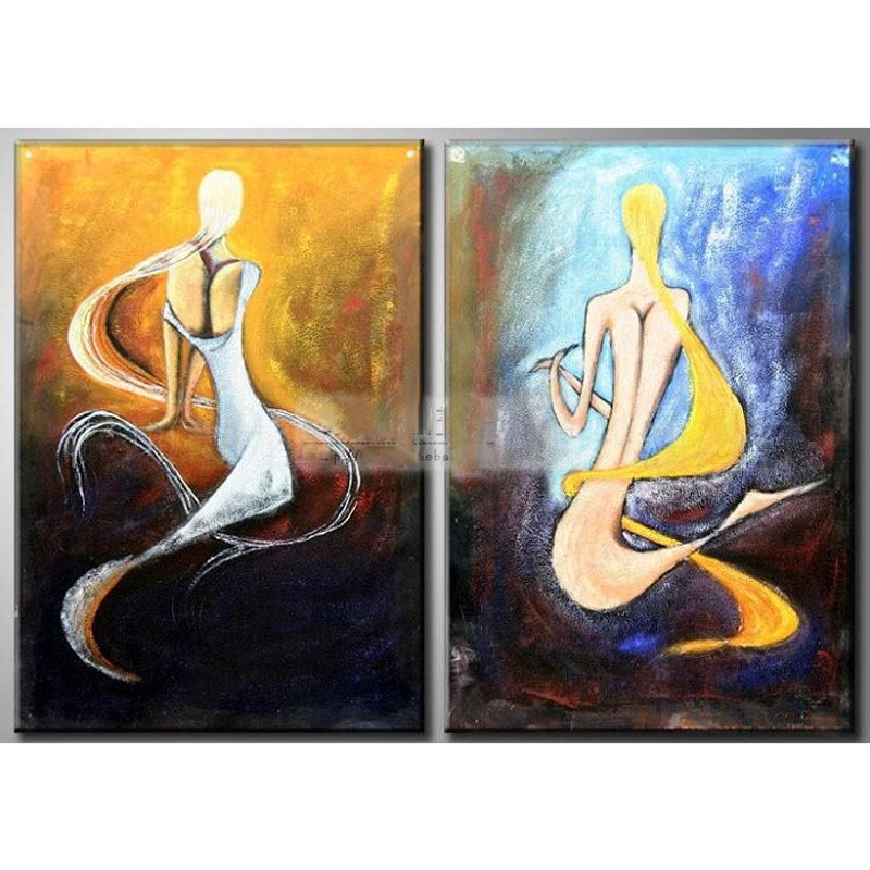 800x800 Hand Painted Modern Abstract Mermaid Oil Painting Artworks Canvas - Abstract Mermaid Painting
