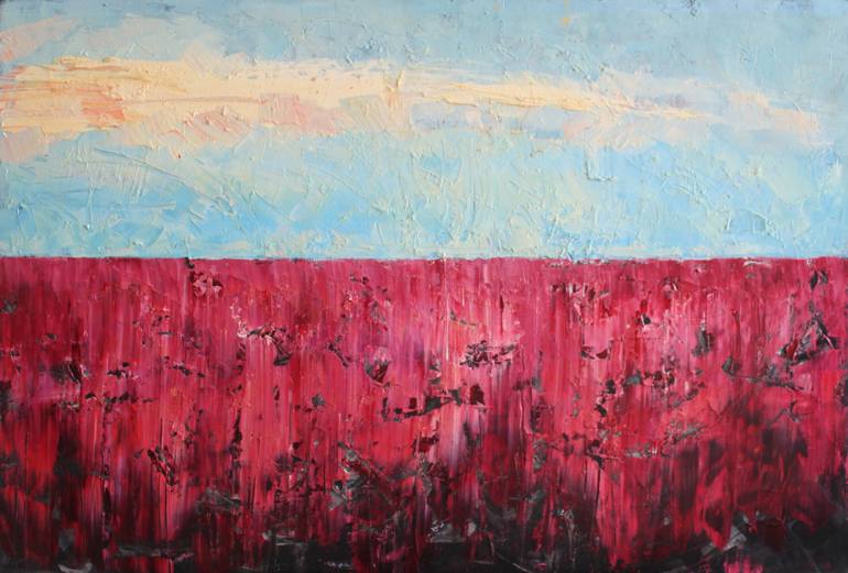 770x521 Saatchi Art Red Landscape Original Abstract Painting Minimalist - Abstract Minimalist Painting