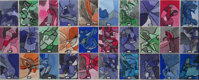 687x279 Monochromatic Branches - Abstract Monochromatic Painting