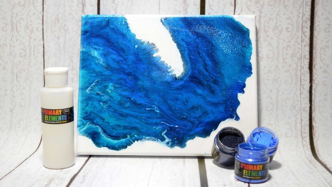 1280x720 Abstract Monochromatic Dirty Pour With Primary Elements - Abstract Monochromatic Painting