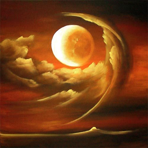 500x500 Original Abstract Art Paintings By Osnat - Abstract Moon Painting
