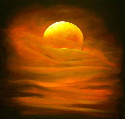 500x479 Painting - Abstract Moon Painting