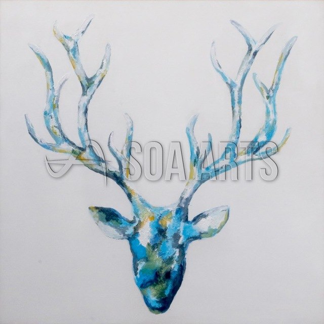 640x640 Handmade Oil Painting Moose Abstract Animal Painting For Living - Abstract Moose Painting