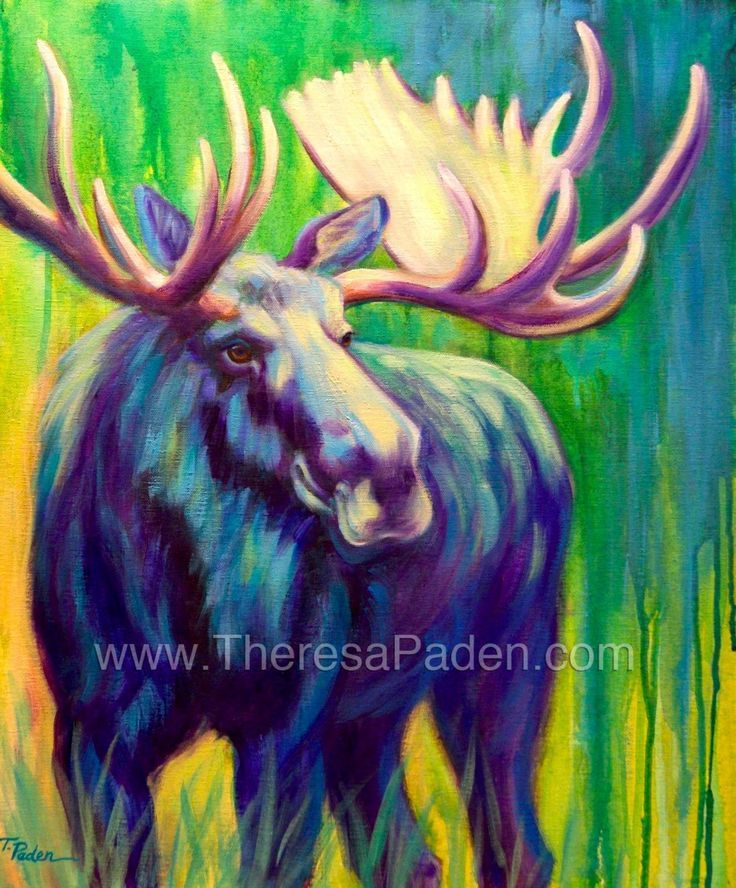 736x888 Abstract Moose Painting - Abstract Moose Painting