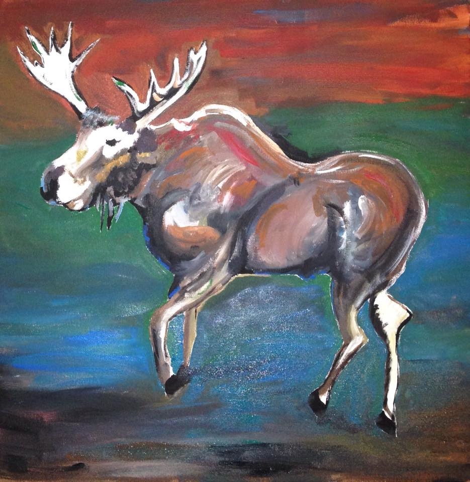 935x960 Abstract Moose Painting - Abstract Moose Painting