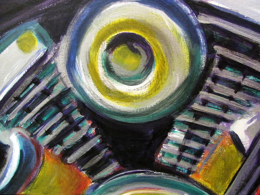 900x675 Motorcycle Abstract Engine 2 Painting By Anita Burgermeister - Abstract Motorcycle Painting