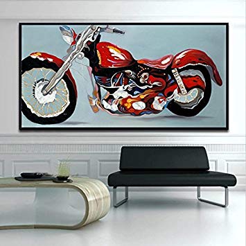 355x355 Qyp Motorcycle Painting Bars The Teahouse Retro Art Decorative - Abstract Motorcycle Painting