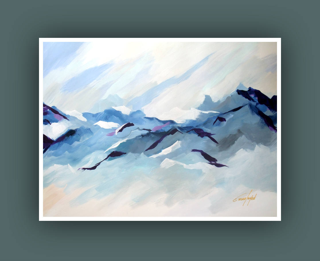 Abstract Mountain Painting at PaintingValley.com | Explore collection