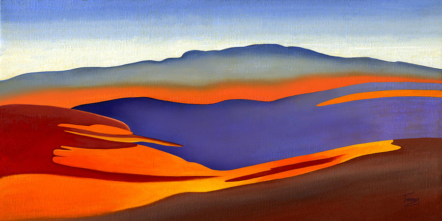 900x450 Blue Ridge Mountains East Fall Art Abstract Painting By Catherine - Abstract Mountain Painting