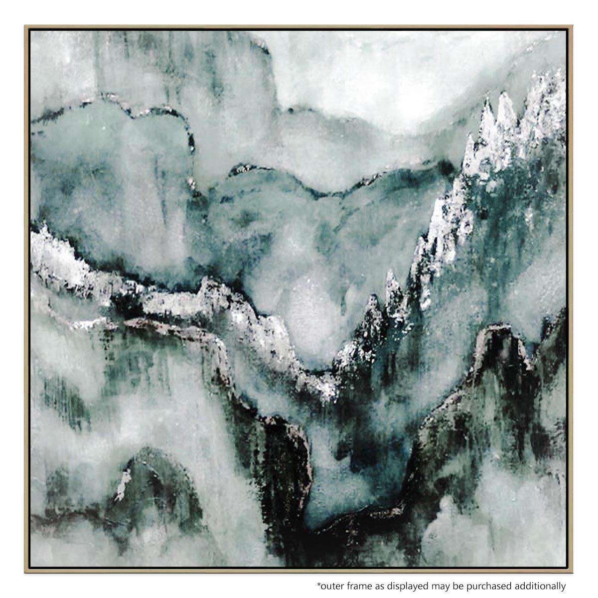 1200x1200 Misty Mountain' - Abstract Mountain Painting