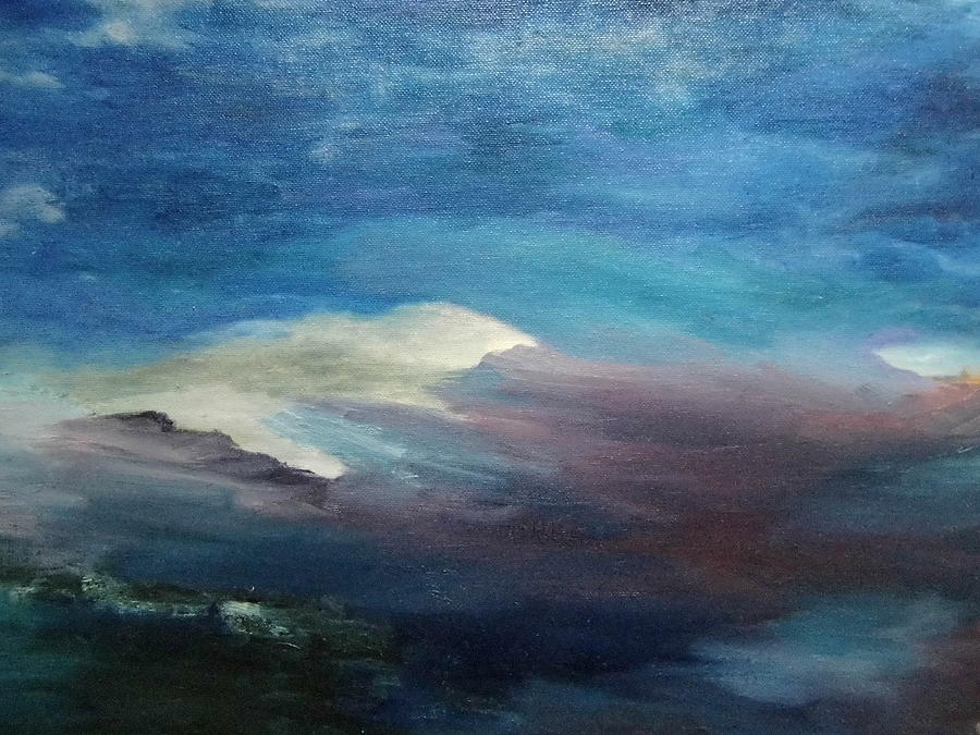 900x675 Mountain Abstract Painting By Dm Lane - Abstract Mountain Painting