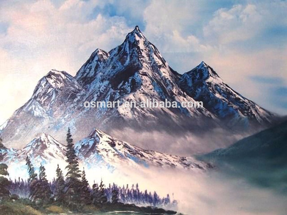 1000x750 Wonderful Natural Scenery Oil Painting On Canvas Abstract Mountain - Abstract Mountain Painting