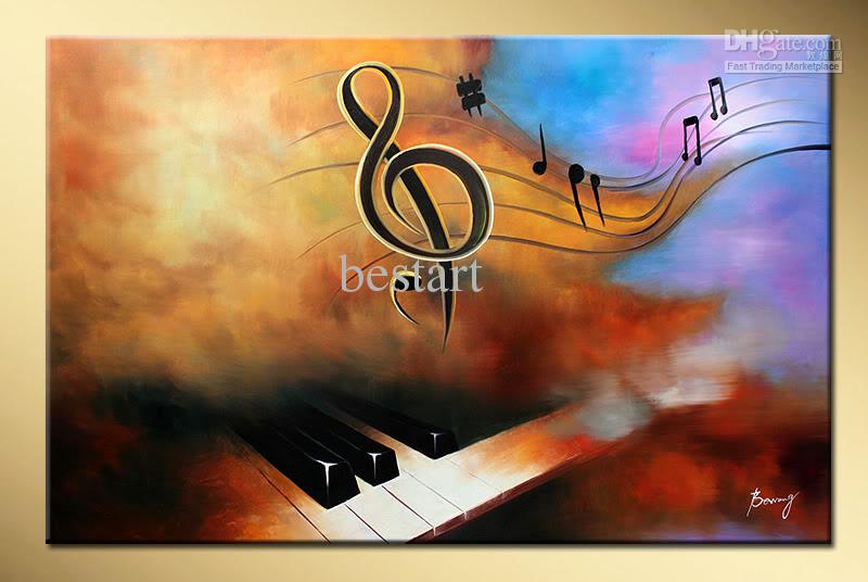 800x536 2018 Wholesale Hand Painted Decorative Wall Art Music Piano - Abstract Music Painting