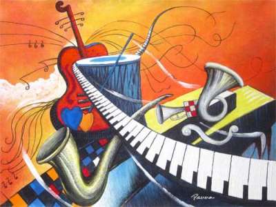 400x300 Painting Fiesta - Abstract Music Painting
