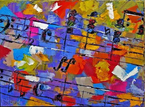 475x353 Abstract Classical Music Painting Art Paintings By Debra Hurd By - Abstract Music Painting