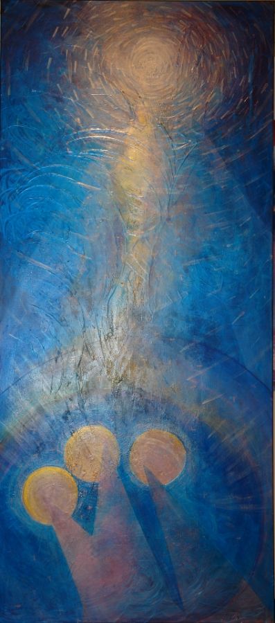 397x900 Nativity, 2013 Inspiring Sacred Art Painting - Abstract Nativity Painting
