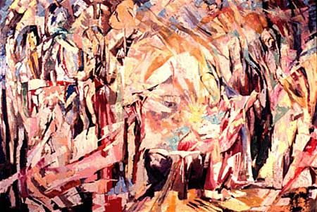 450x301 Nativity With Magi Angels - Abstract Nativity Painting