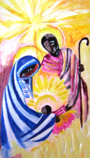 313x550 Nereus Patrick Che - Abstract Nativity Painting