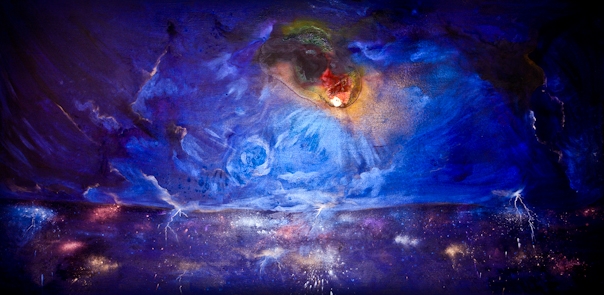 604x295 Abstract Paintings Angelica Sotiriou - Abstract Nativity Painting