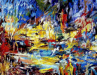 400x309 Fine Art Abstracts - Abstract Nativity Painting