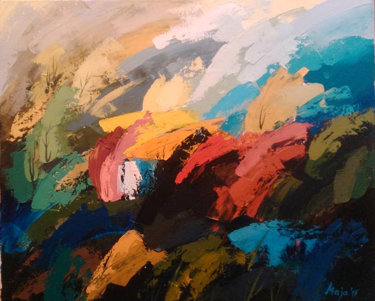 770x618 Saatchi Art Abstract Nature Painting Painting By Maja Dimitrova - Abstract Nature Painting