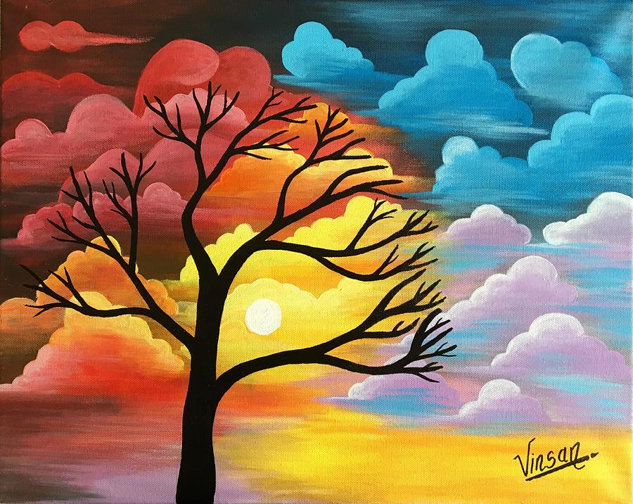 900x716 Abstract Nature Acrylic Painting Painting By T Saranraj - Abstract Nature Painting