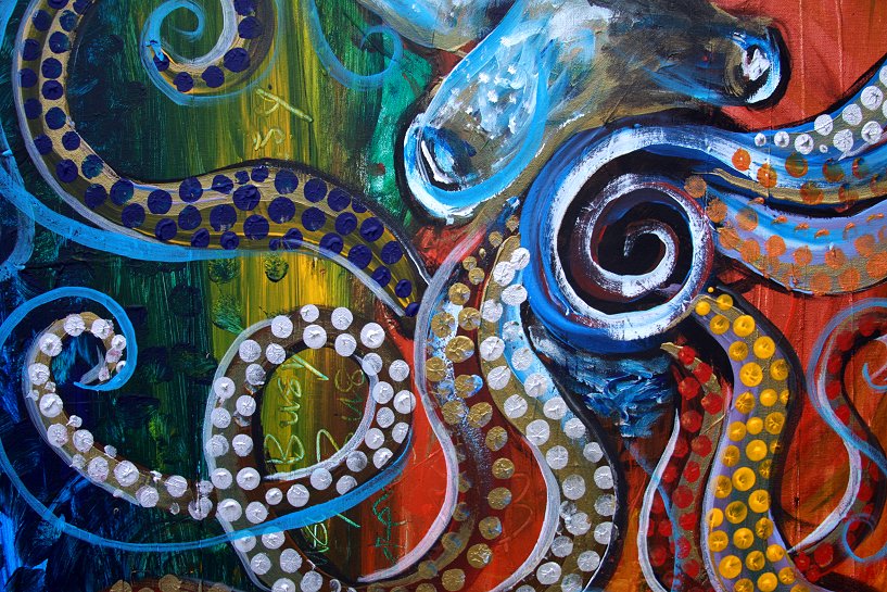 817x545 Abstract Octopus, (2014) Abstract - Abstract Octopus Painting