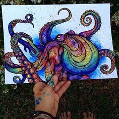 236x236 Abstract Octopus Art - Abstract Octopus Painting