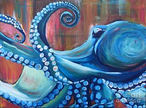 300x223 Abstract Octopus Paintings - Abstract Octopus Painting