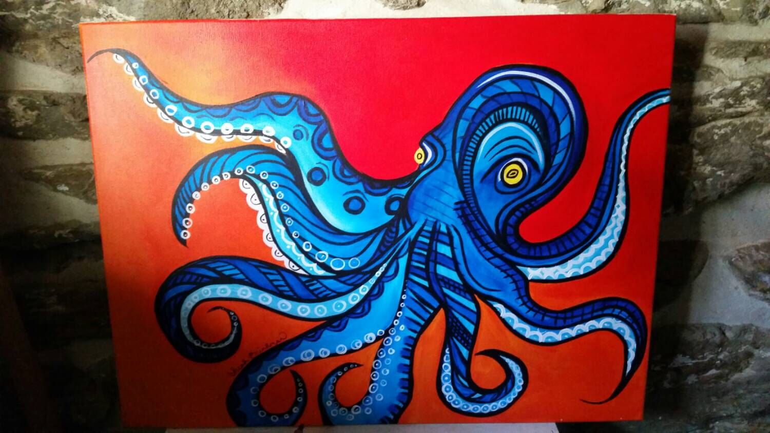 Abstract Octopus Painting at PaintingValley.com | Explore collection of ...