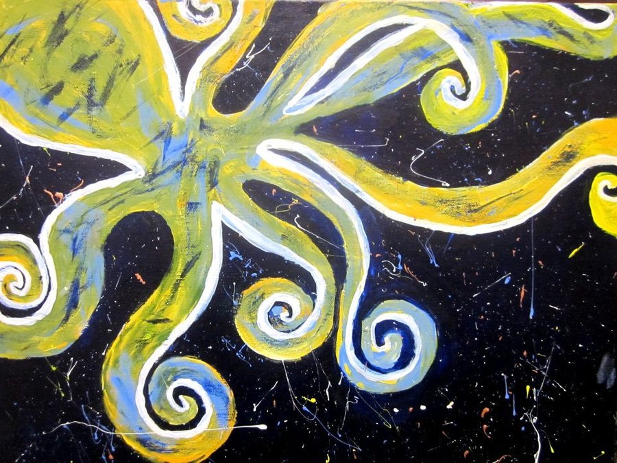900x675 Abstract Octopus. By Emileerae - Abstract Octopus Painting