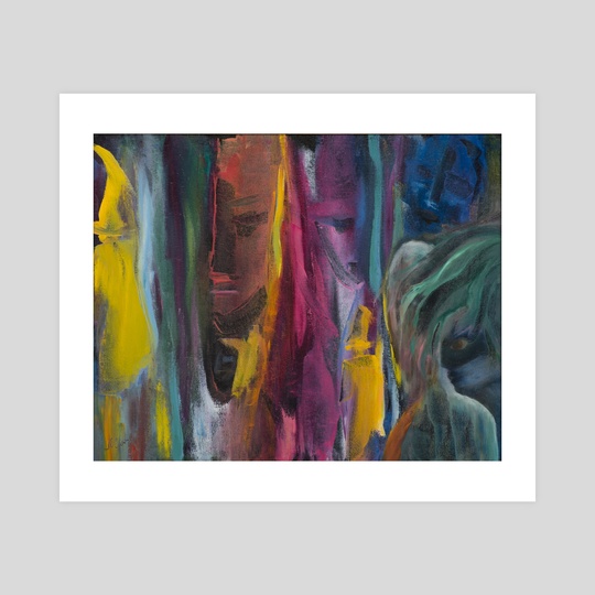 540x540 Abstract Oil Painting Carnival (Black Canvas, Mixed Techniques - Abstract Oil Painting On Canvas