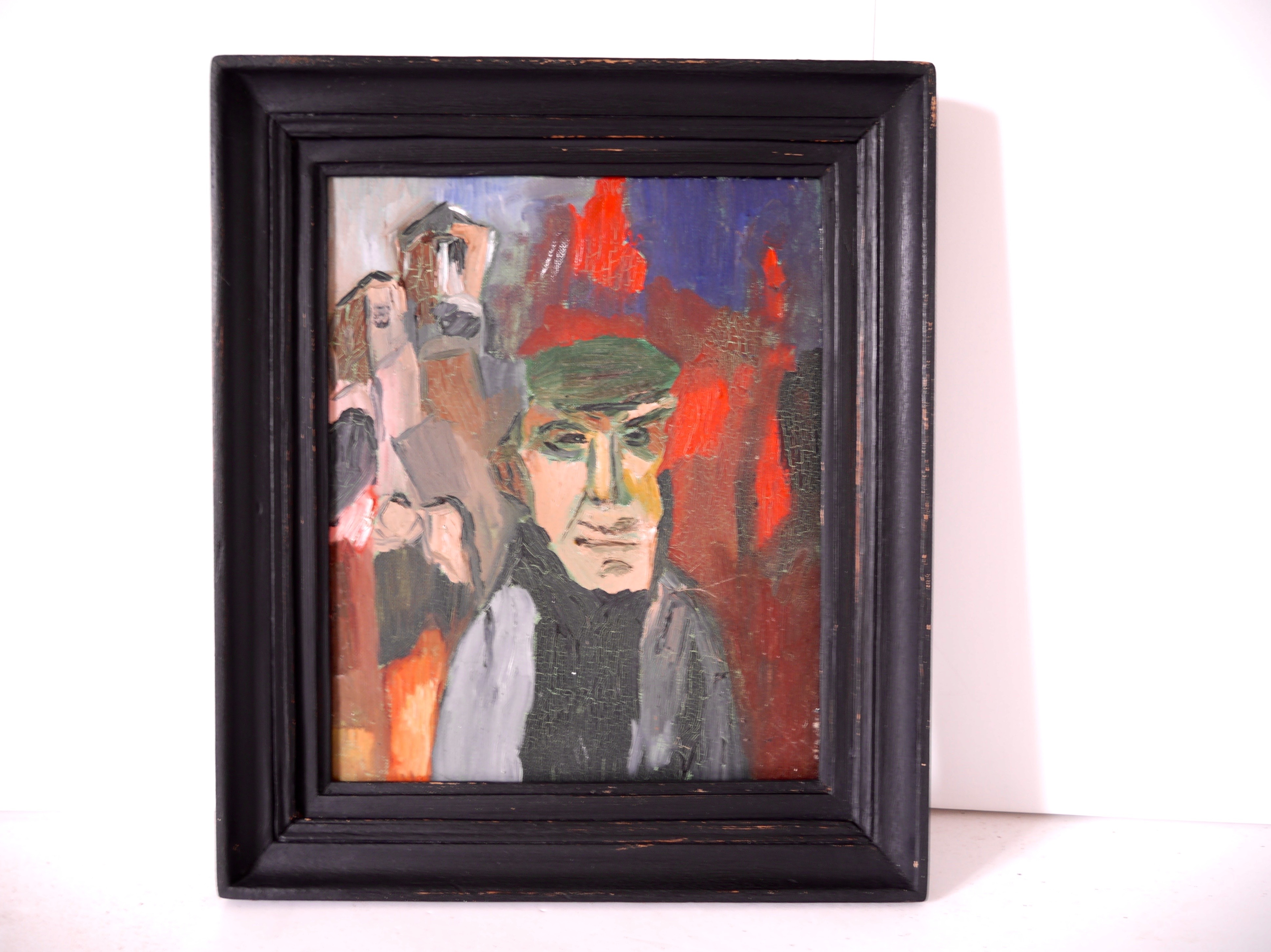 3876x2904 French Abstract Oil Painting Portrait Of A Man Omero Home - Abstract Oil Painting Portraits